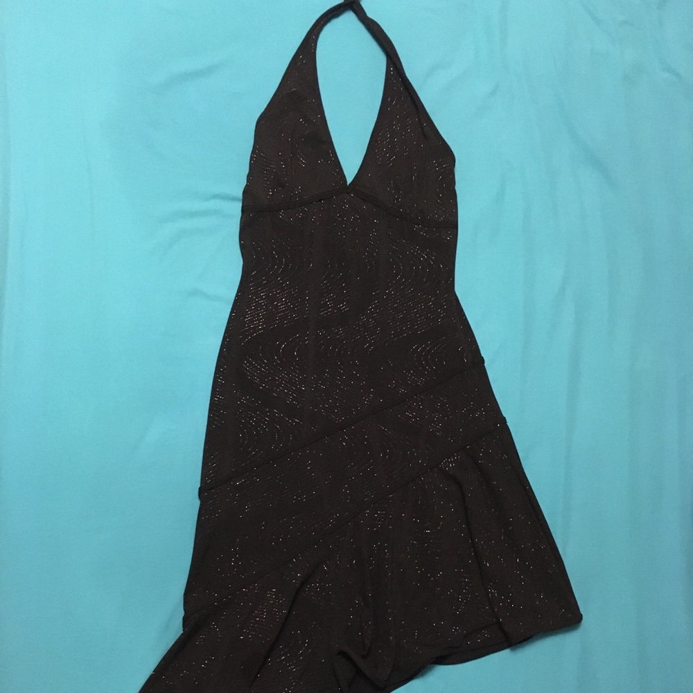 Classy black dress with sparkling flowing accents